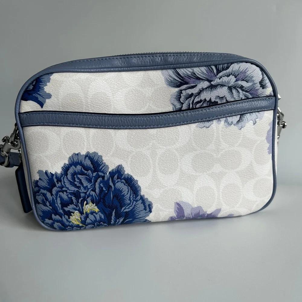 Coach Jes Crossbody Kaffe Fassett Floral Signature Canvas Leather Bag Excellent